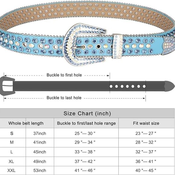 BOGO Un Fader Faux Leather Embellished Rhinestone Crystal Bling Western Belt XL - Picture 7 of 10